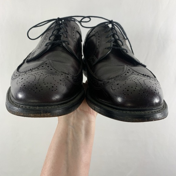 Executive Imperial Mens Brogue Wingtip Derby Dress Shoes Size 11 D Burgundy USA main image 6